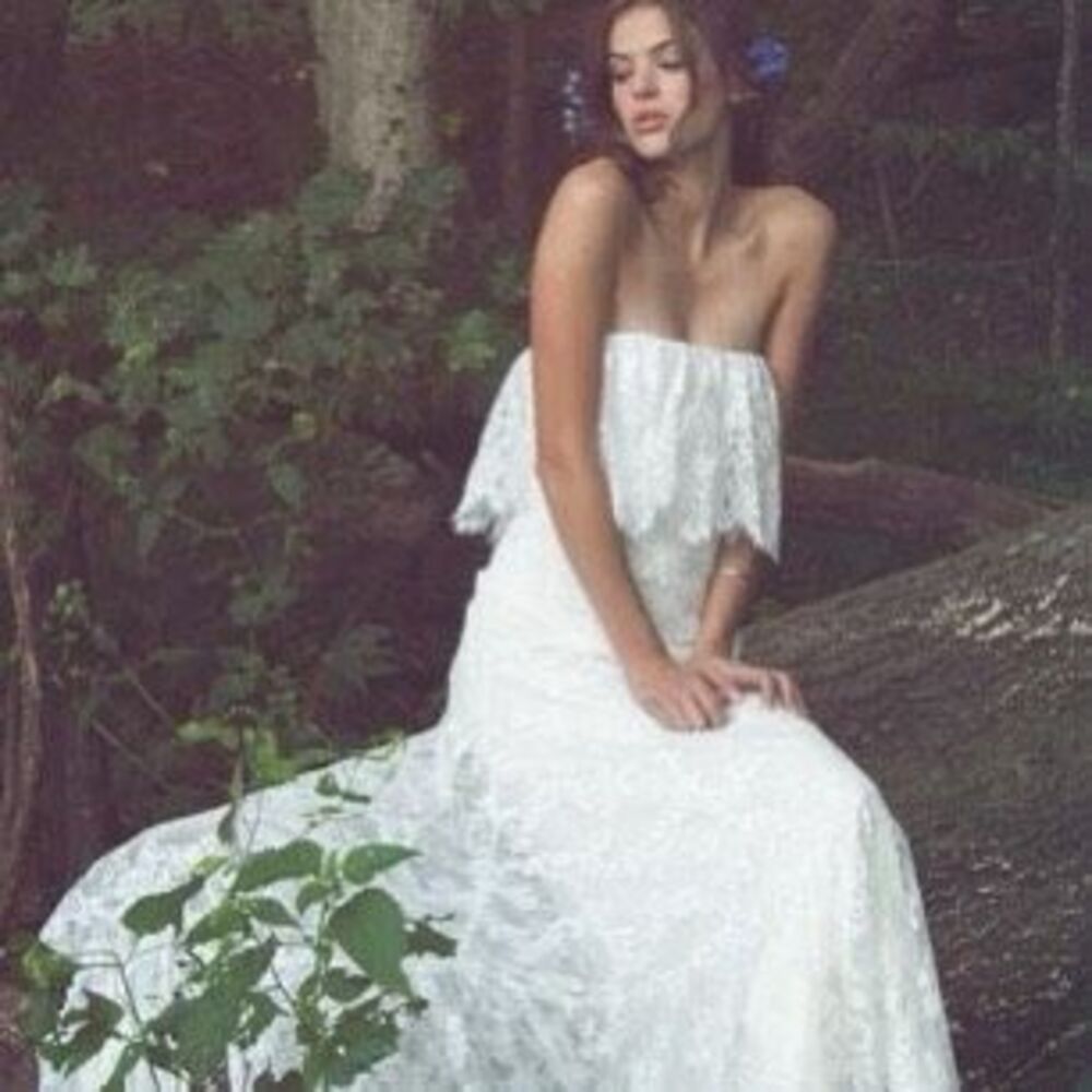 HY off shoulder White Lace wedding dress